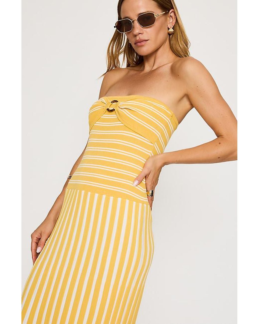 4th & Reckless Metallic Thea Knit Bandeau Maxi Dress