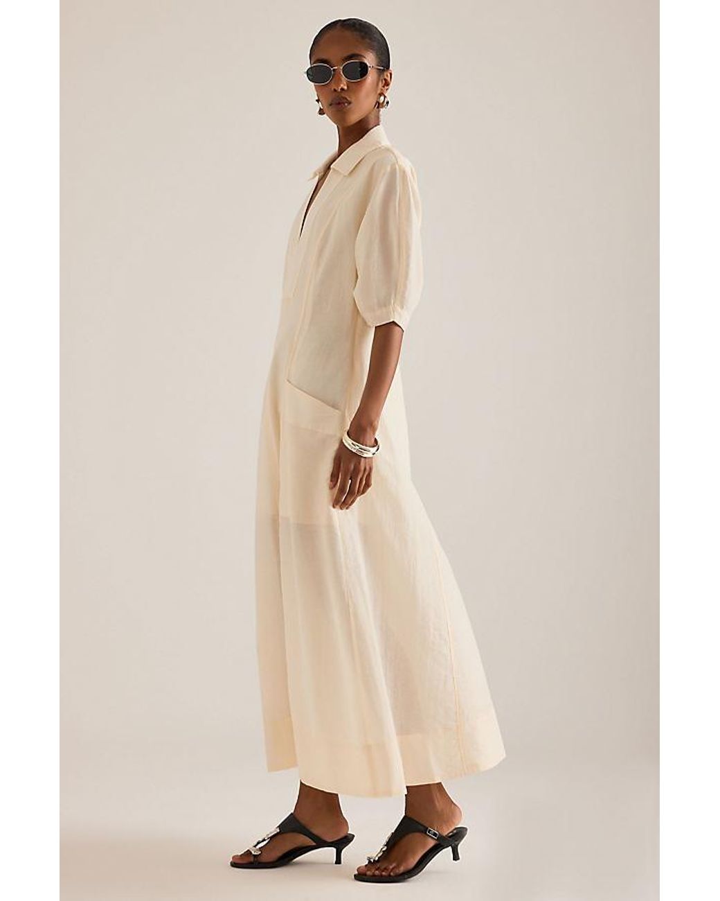 ALIGNE Natural Tracy Sheer Midi Dress