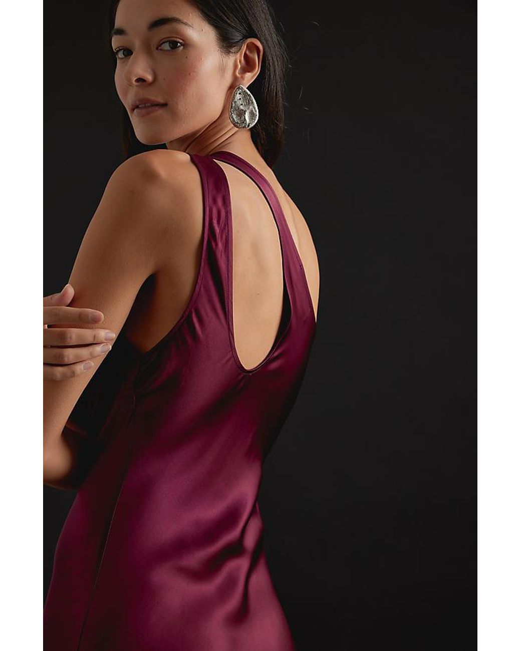 knee length dresses for ladies Lucinda One-Shoulder Maxi Dress -Chocolate – The Self Styler main image 0