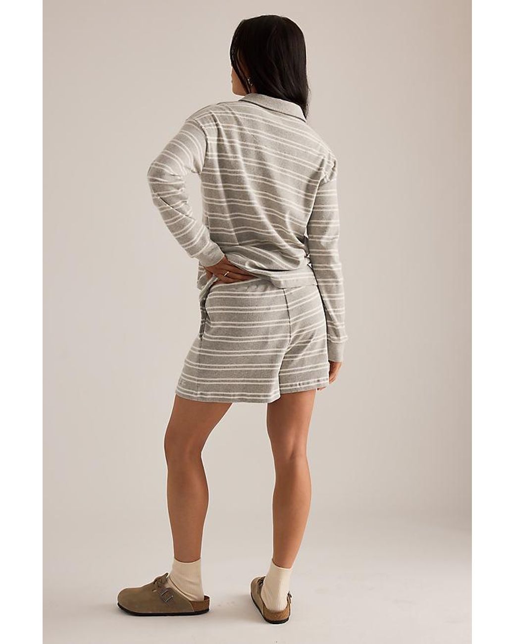 4th & Reckless Gray Chelsea Stripe Rugby Top