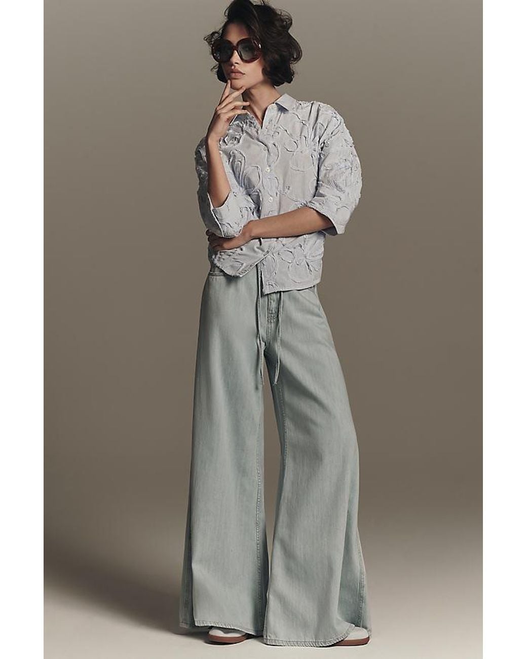 Maeve Blue The Mabel Boxy Oxford Shirt By