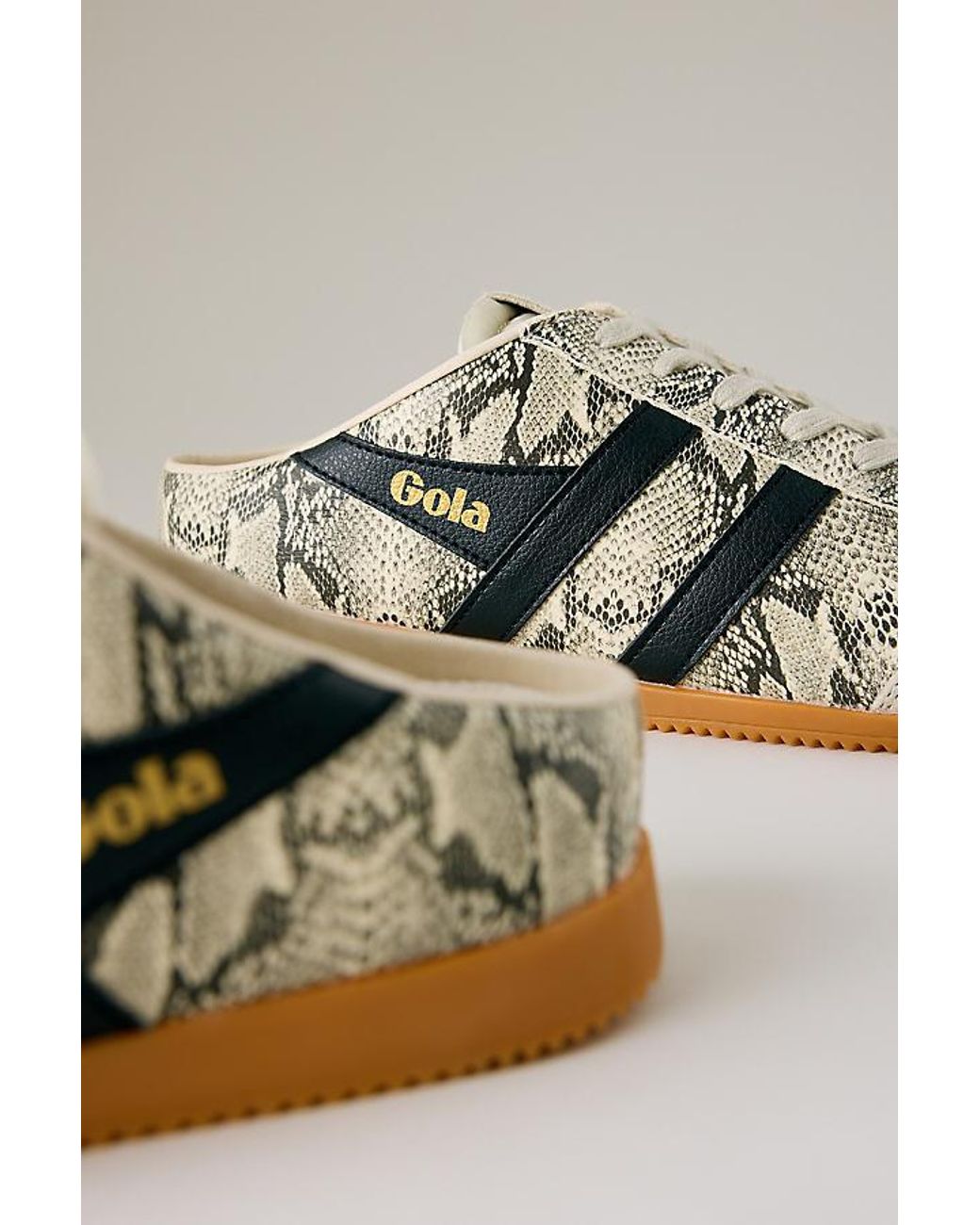 Gola Natural Elan Snake Print Mule Trainers