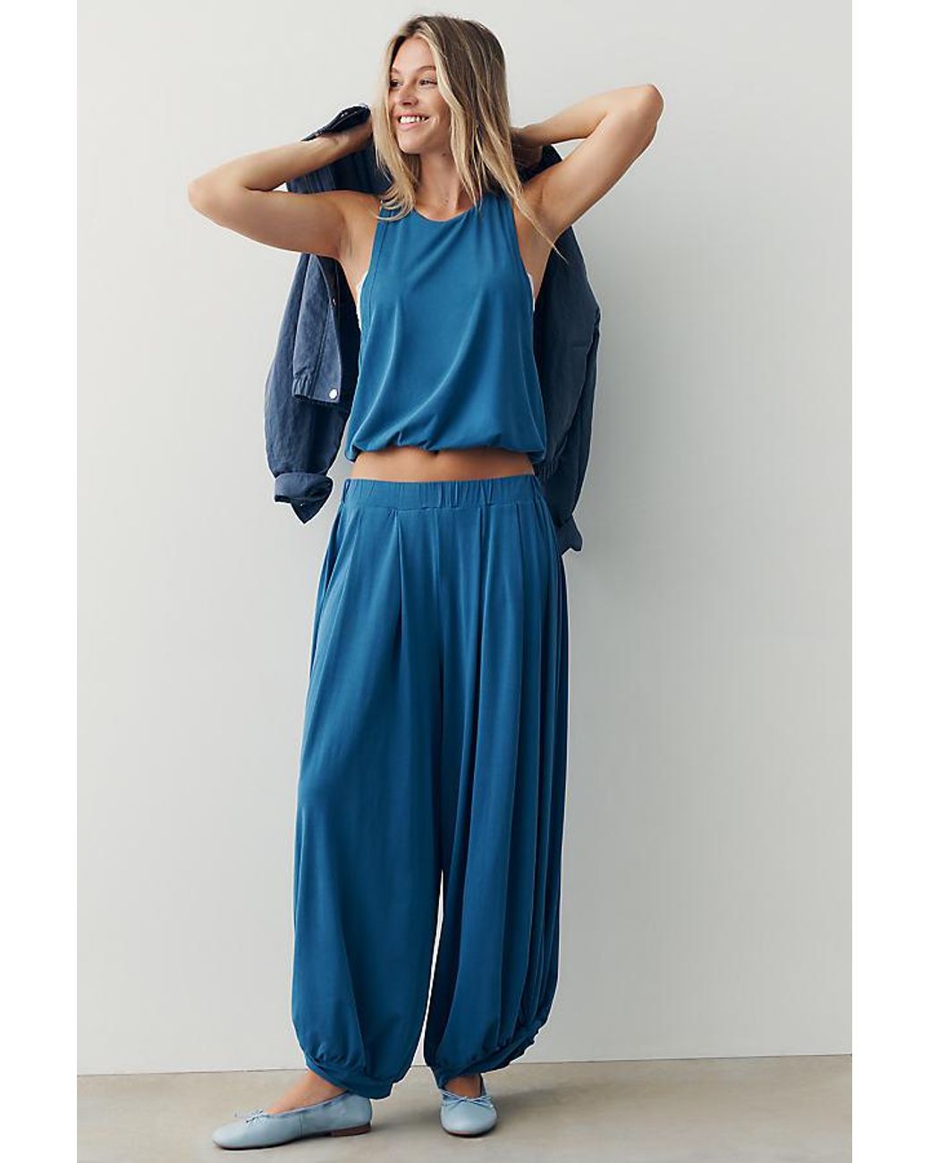Daily Practice Blue Bubble Twist Tank Top
