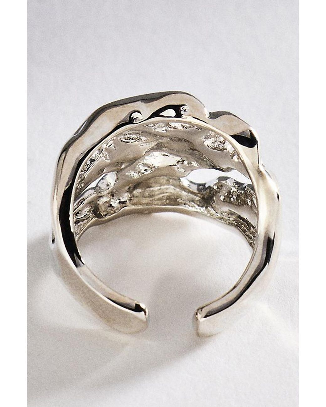 By Anthropologie Metallic Molten Tide Ring