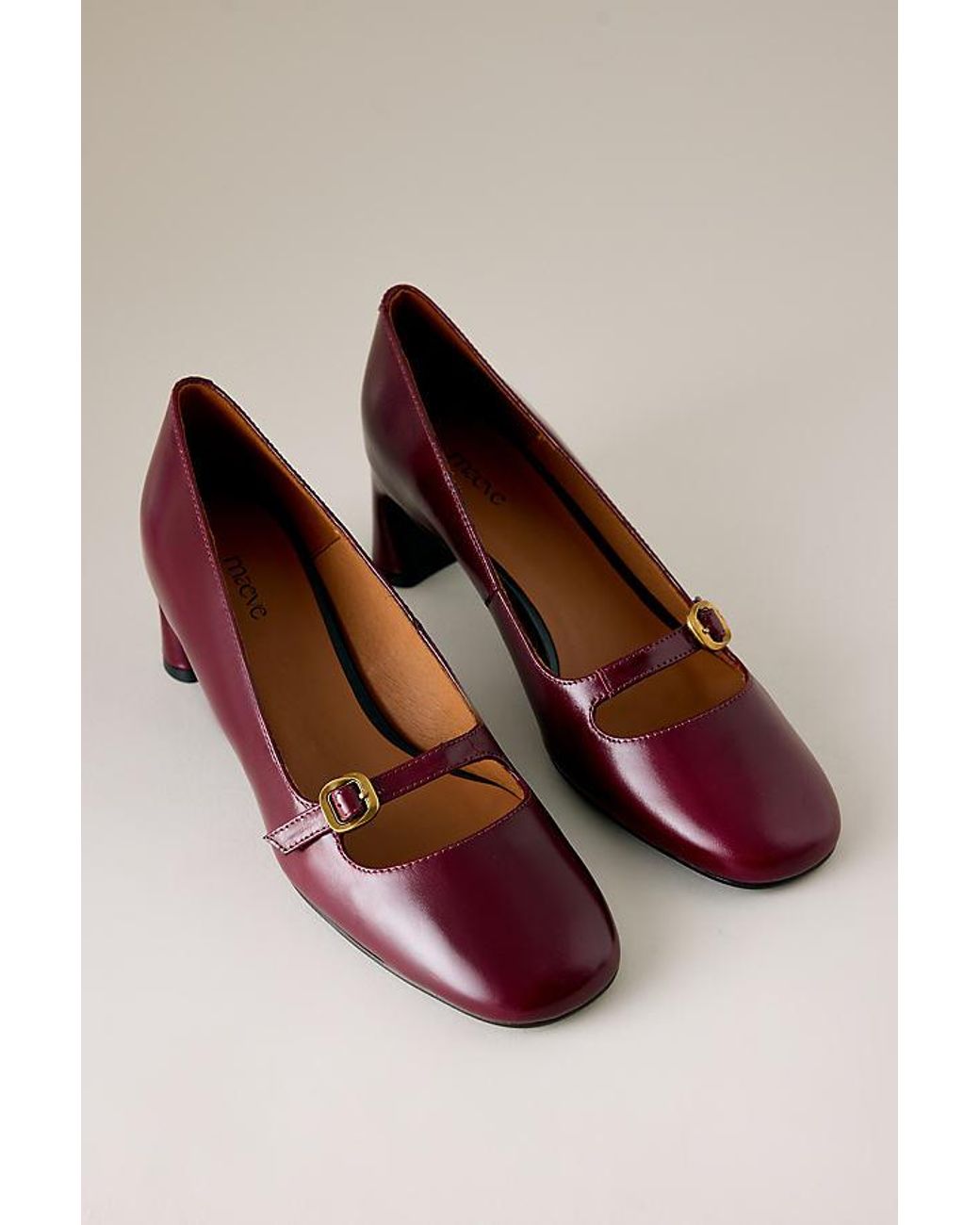 Maeve Brown Mini Buckle Pumps