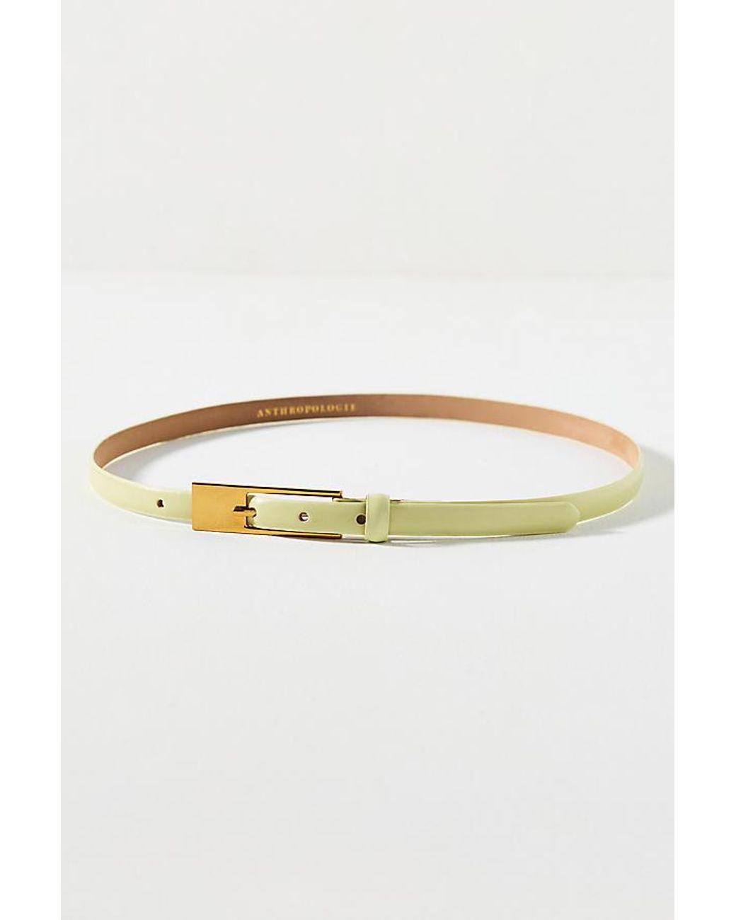 Maeve Green Skinny Square Buckle Belt