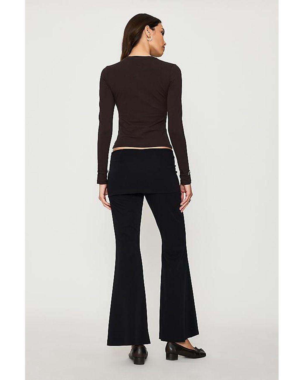 Feners Black Cierre Long-Sleeve Buckle Top
