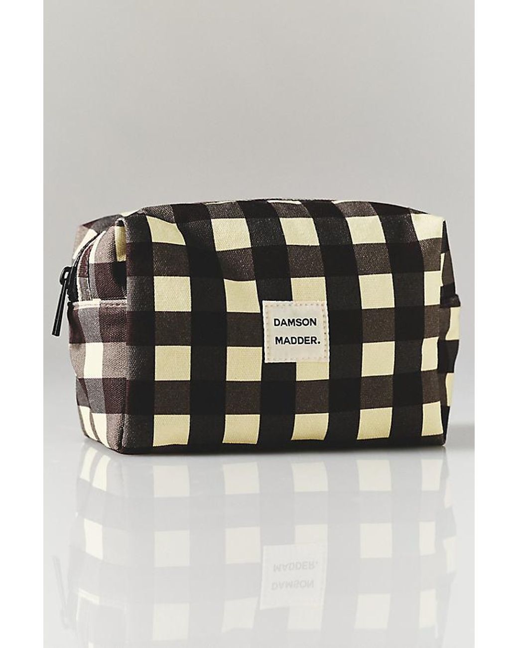 Damson Madder Metallic Plaid Cotton Makeup Bag