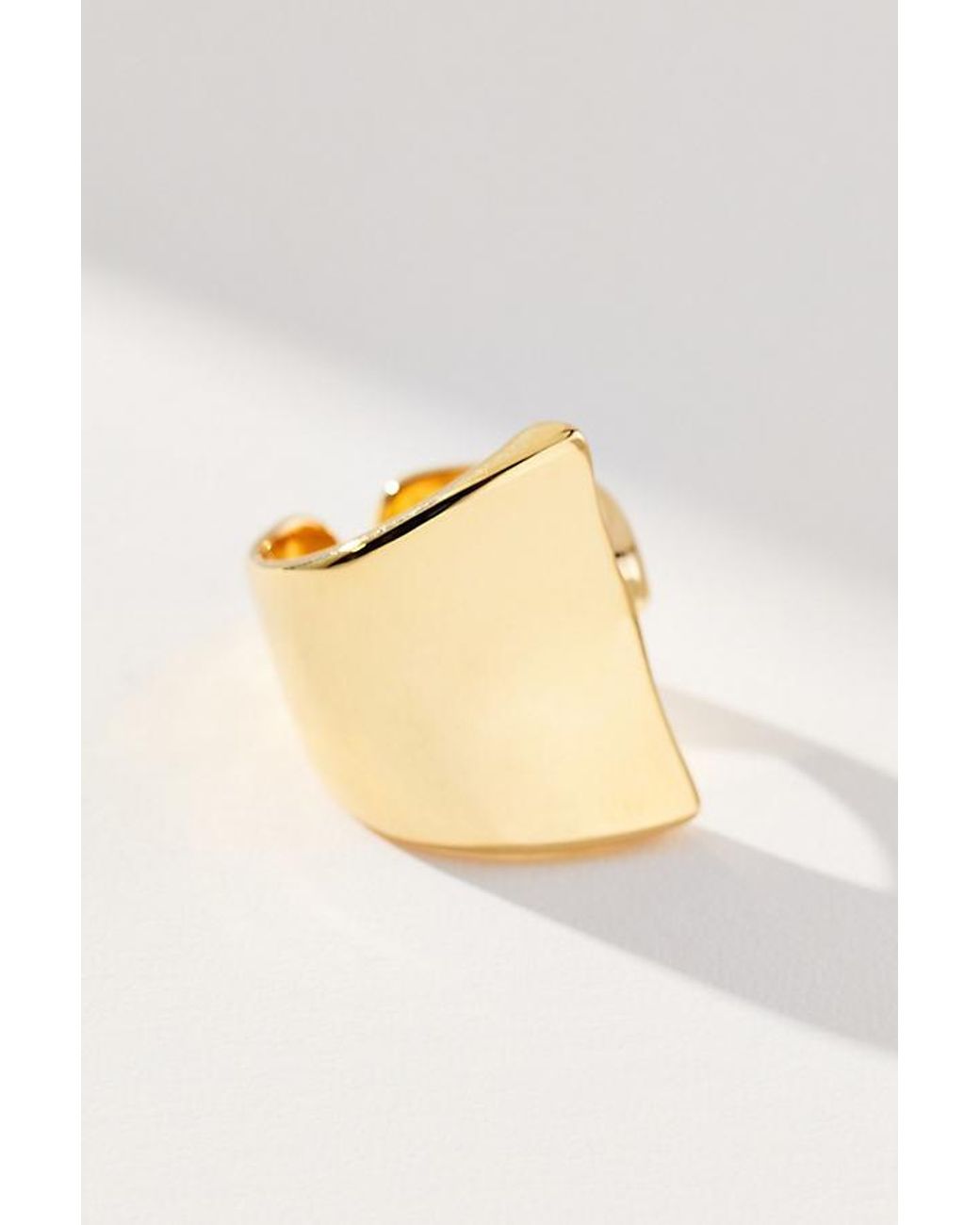By Anthropologie Metallic Large Molten Cocktail Ring