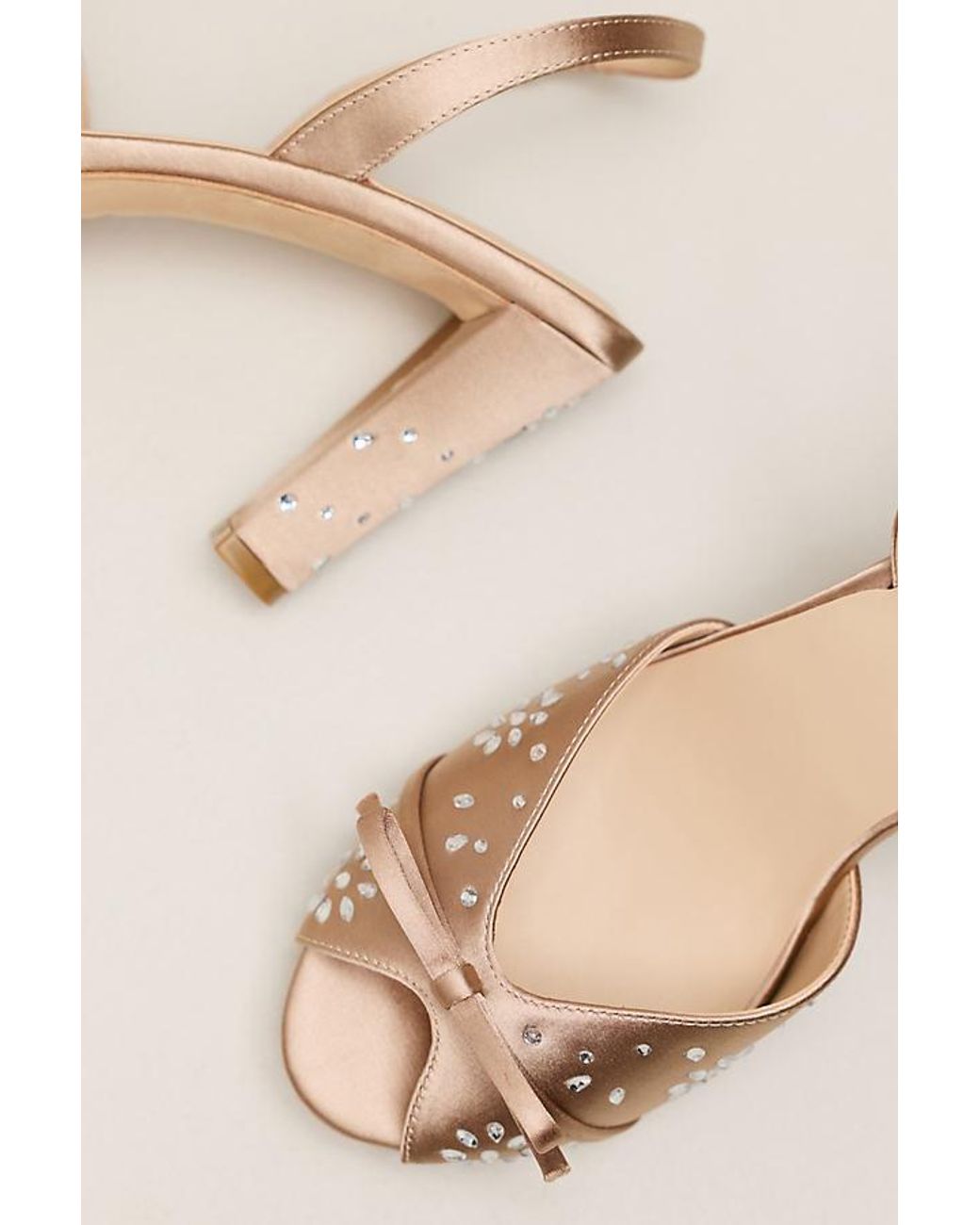 Maeve Natural Slingback Crystal Heels