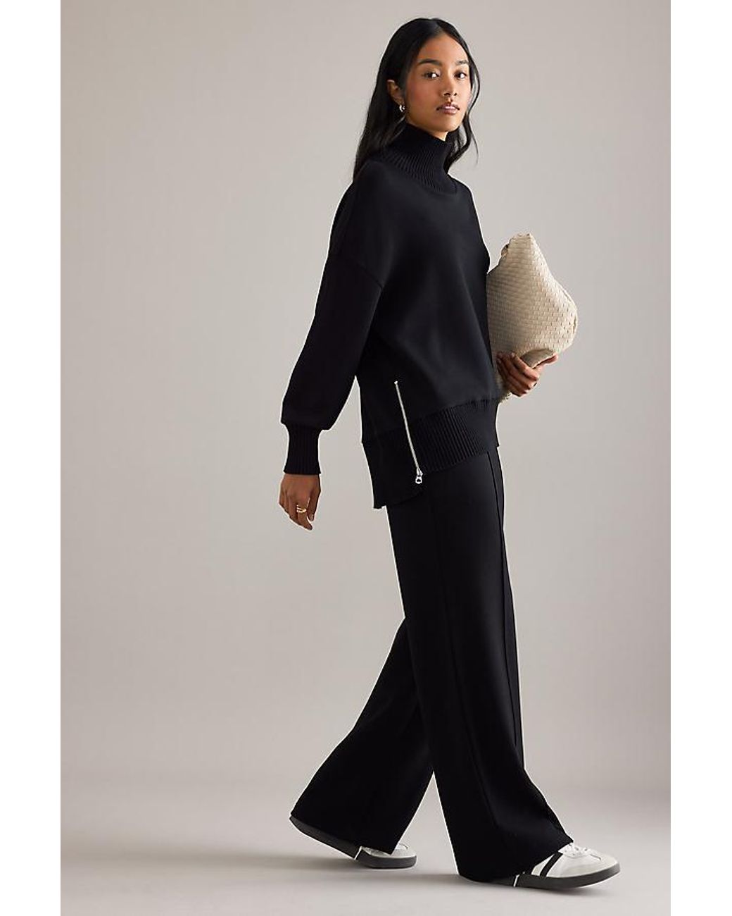 Varley Black The Wide Leg 30 Trousers