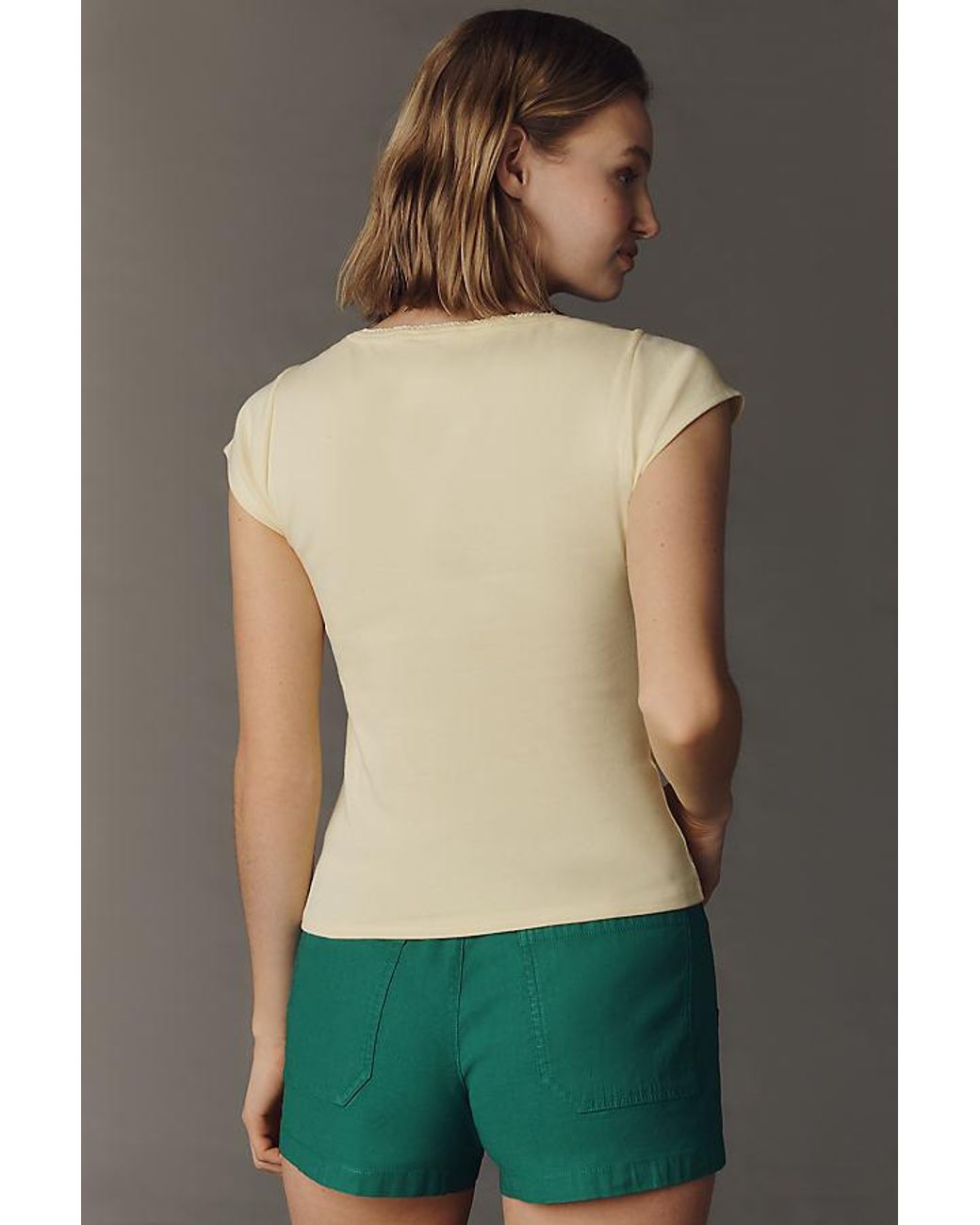 Maeve Green The Provence Cap-Sleeve T-Shirt