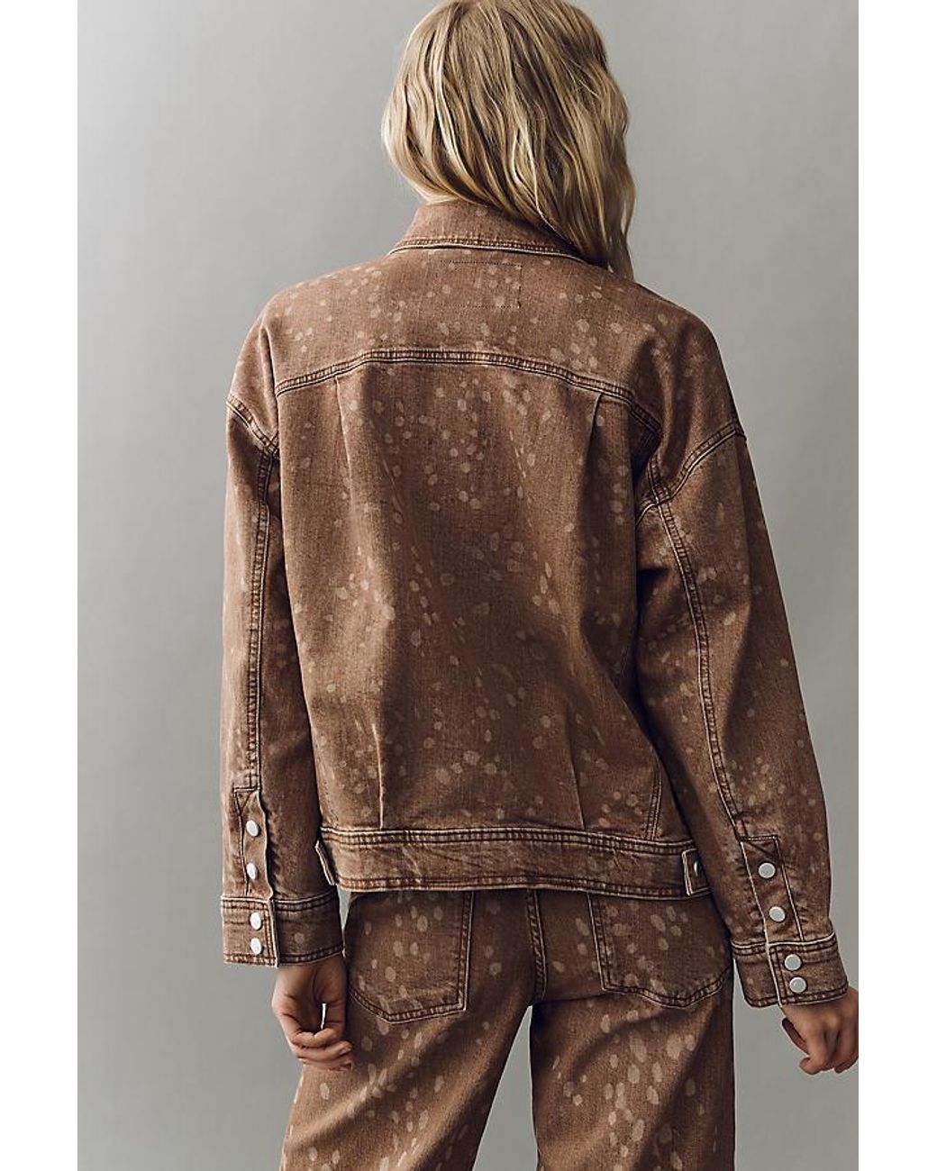 Pilcro Brown Deer Print Denim Jacket
