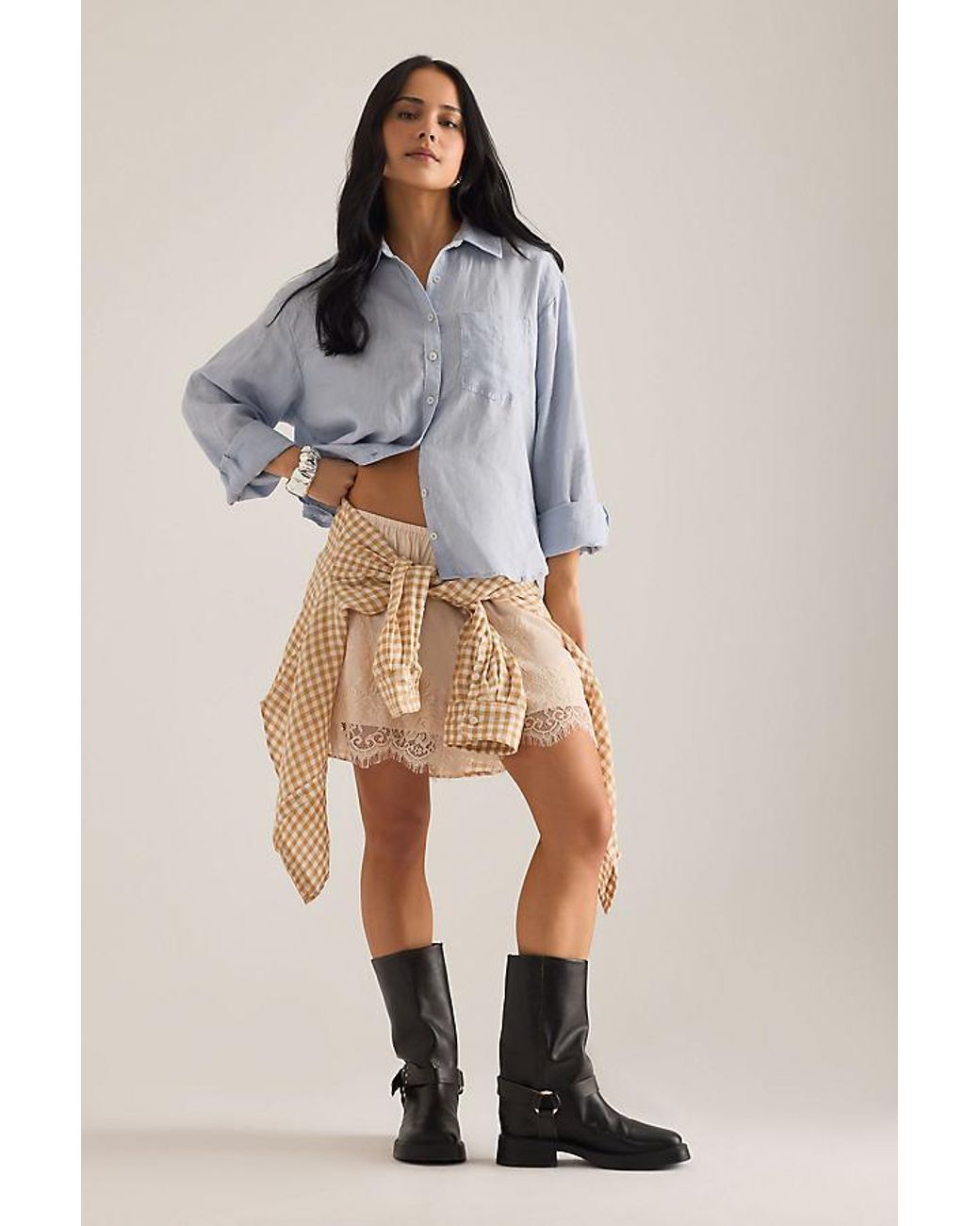 Maeve Gray The Shrunken Bennet Linen Buttondown Shirt By