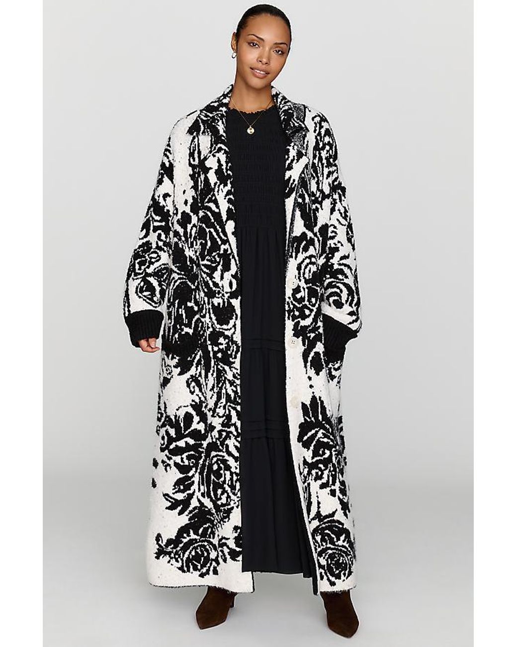 By Anthropologie Black Collared Duster Cardigan