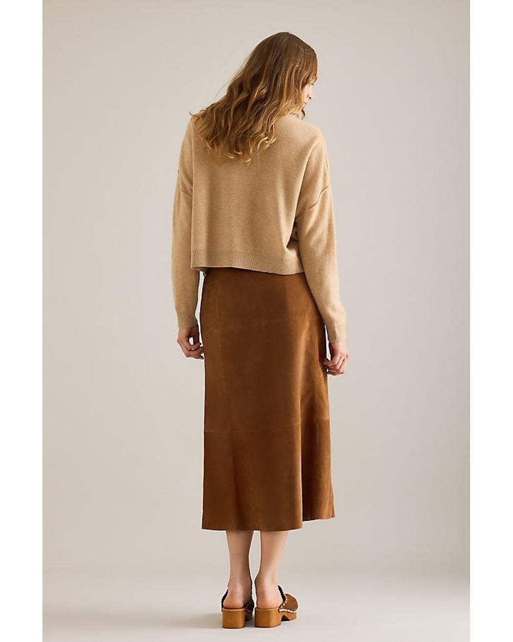 Pilcro Brown Alani Cashmere Mock Neck Jumper