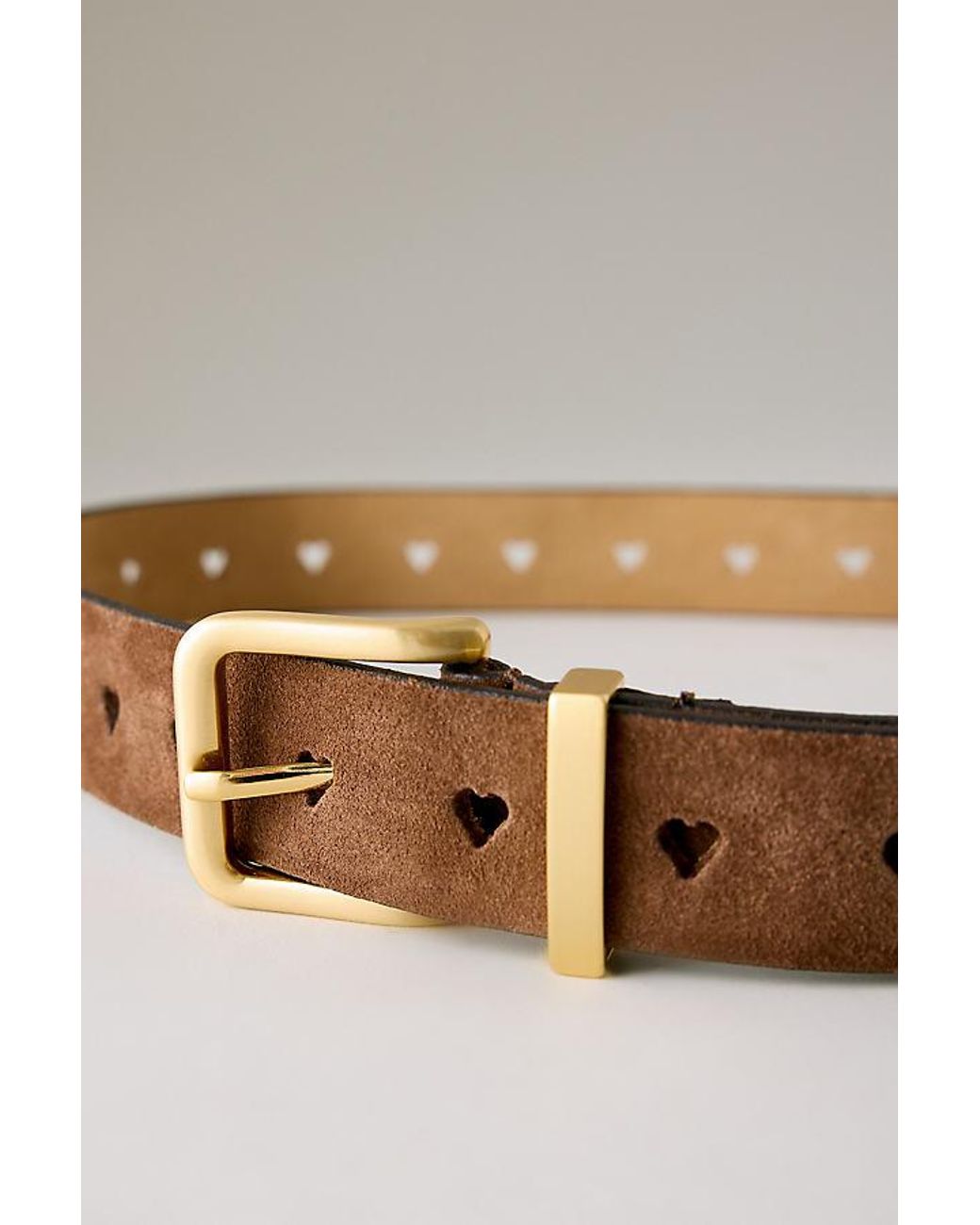 By Anthropologie Brown Heart Cutout Belt