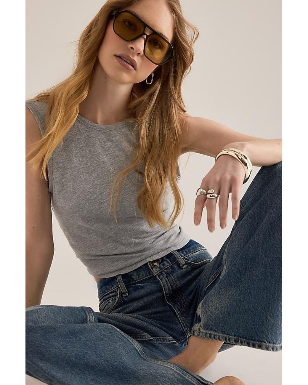 Rag & Bone Blue Saige Relaxed Straight-Leg Jeans