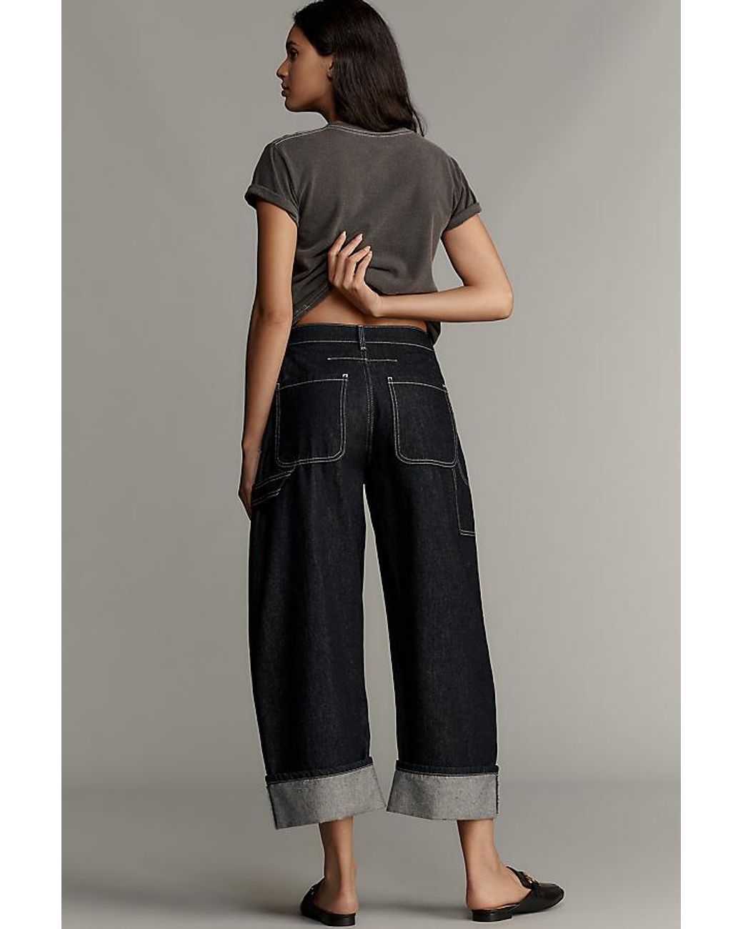 Pilcro Blue The Kayden High-Rise Carpenter Barrel Jeans By