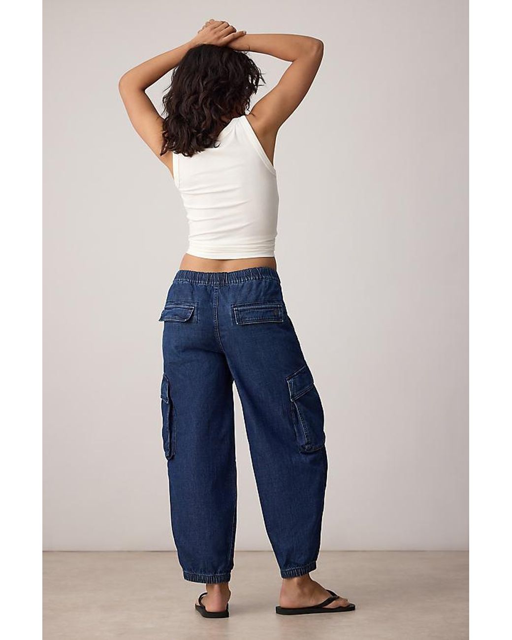 Pilcro Blue Victoire High-Rise Cargo Jogger Jeans