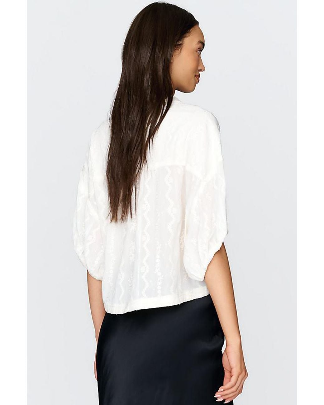 Pilcro White Quincy Lace Embroidered Blouse By