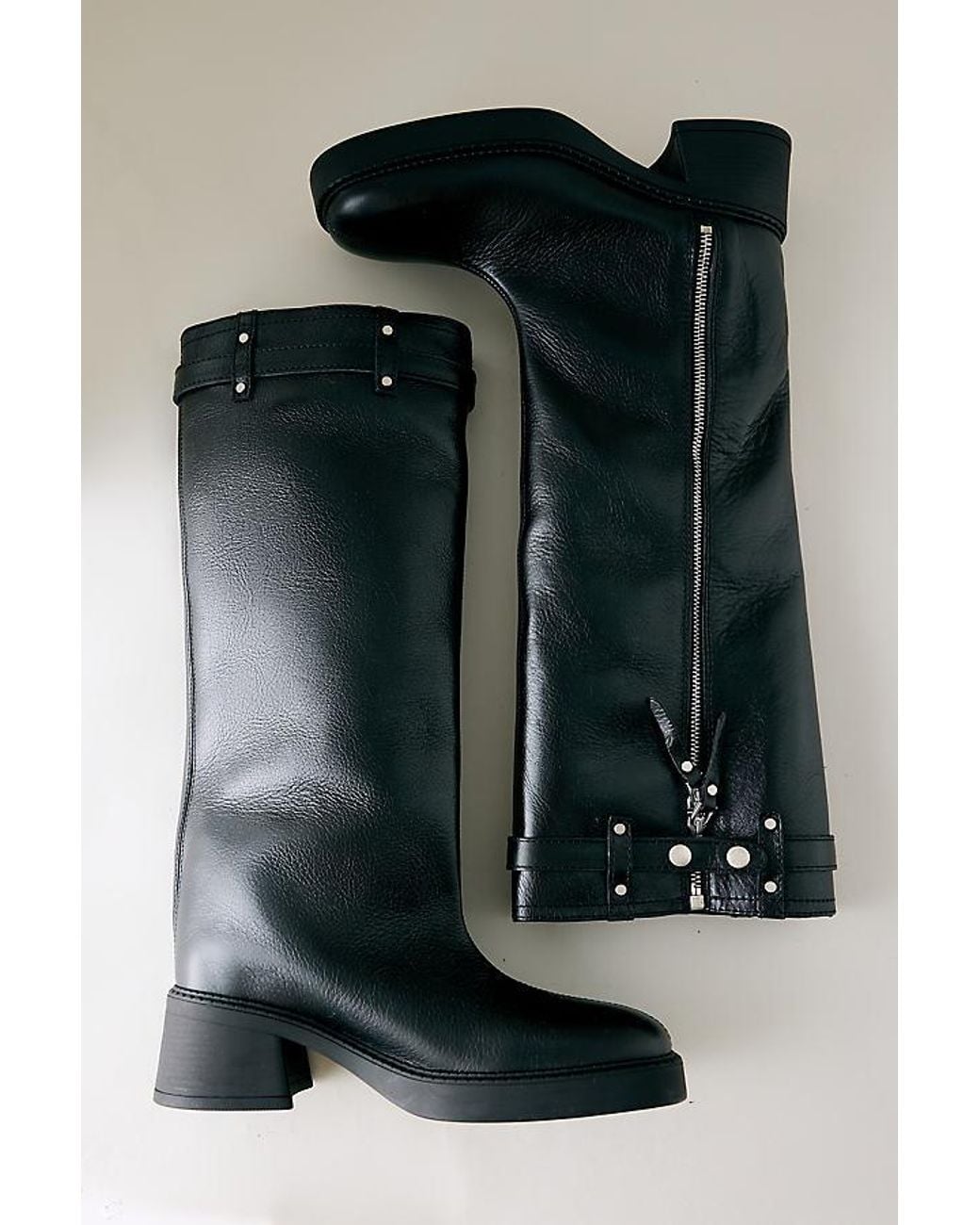 Miista Black Izolda Tall Leather Boots