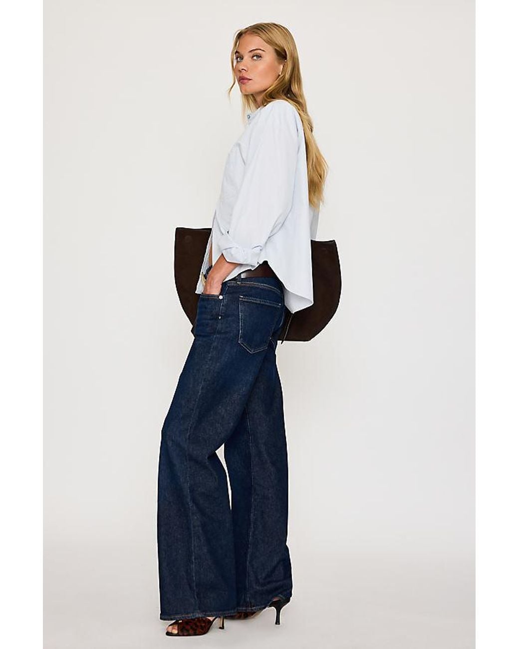 Citizens of Humanity Blue Nora Mid-Rise Wide-Leg Jeans