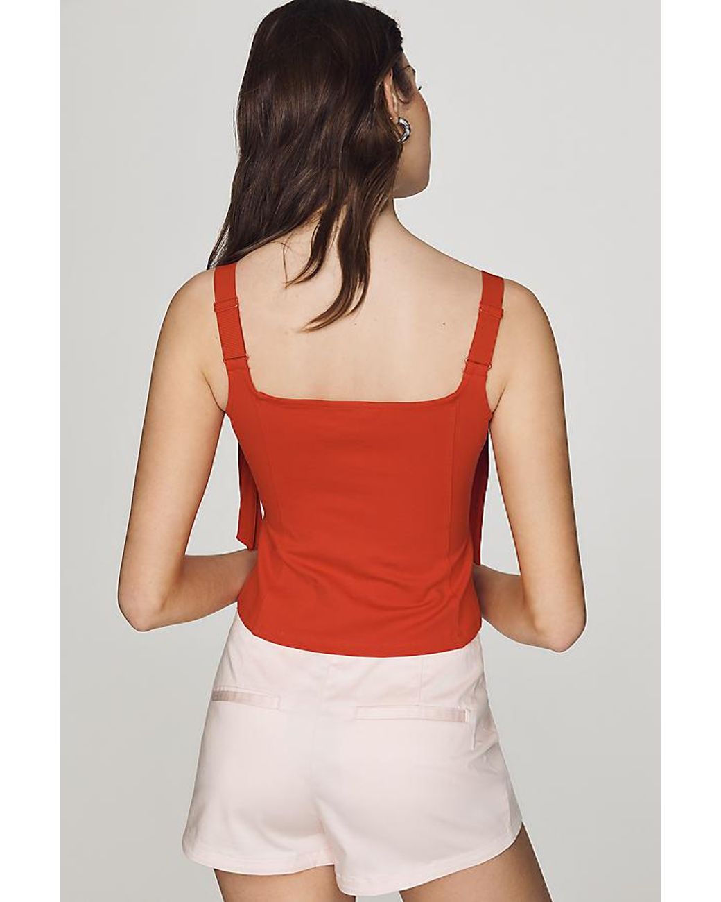 Maeve Red Bow-Strap Tank Top