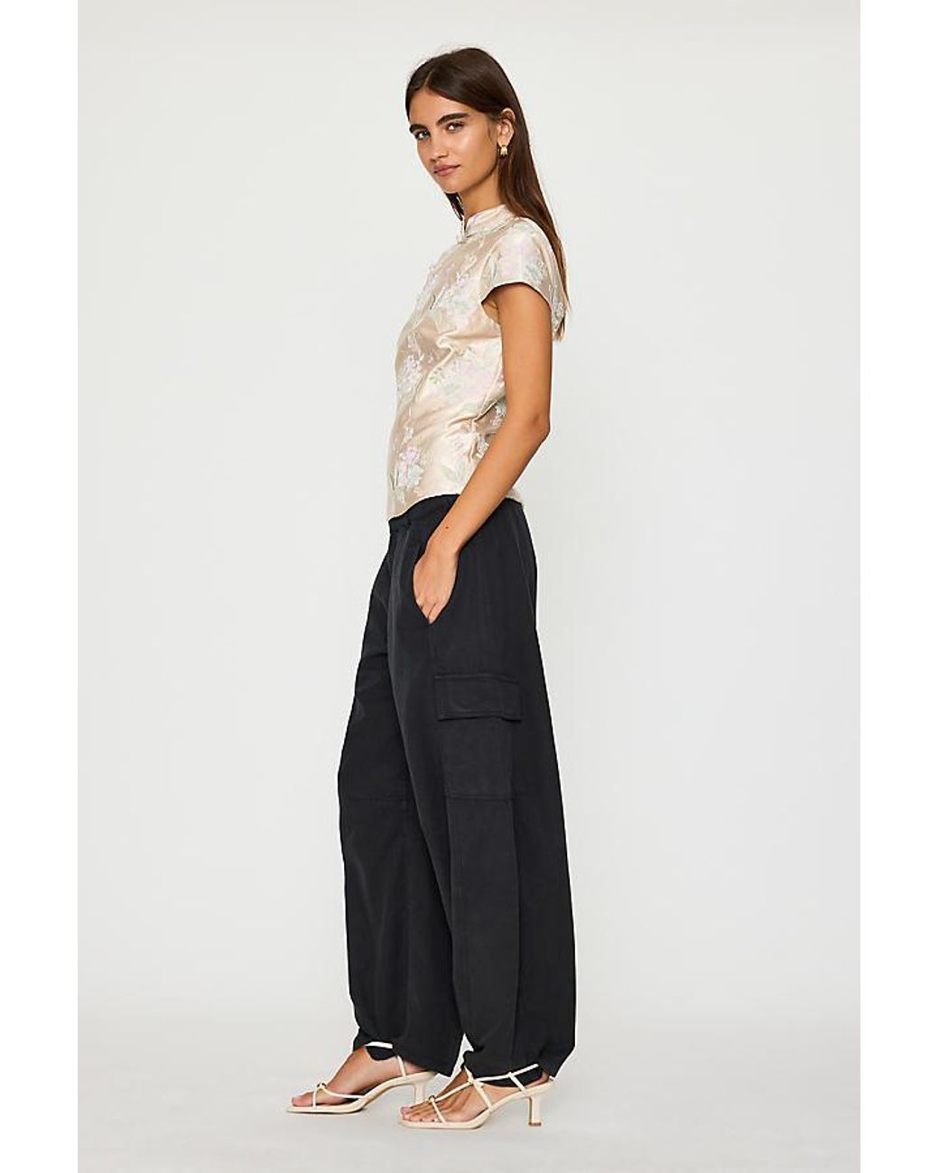 By Anthropologie Blue Bea Wide-Leg Cargo Pants