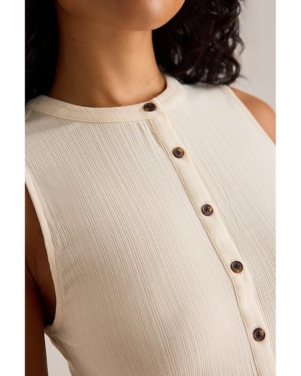 Varley Natural Latia Button Tank Top