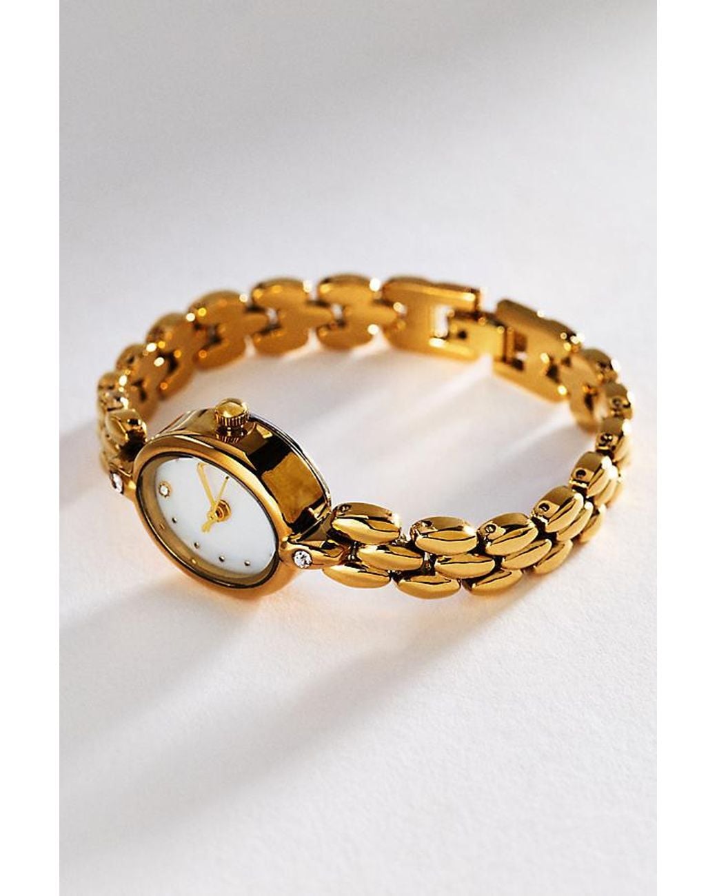 By Anthropologie Metallic Braided Metal Watch