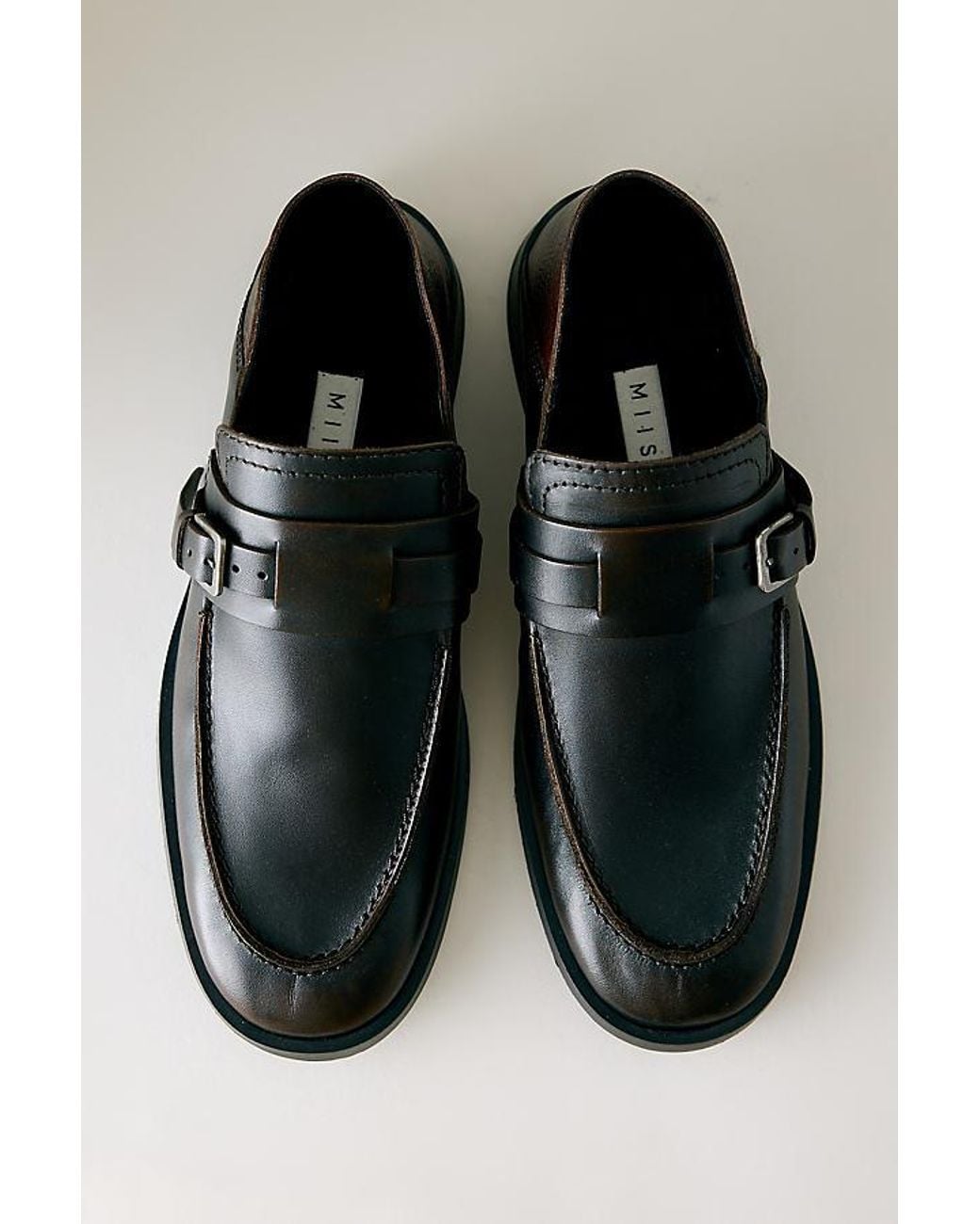 Miista Black Els Mule Leather Loafers