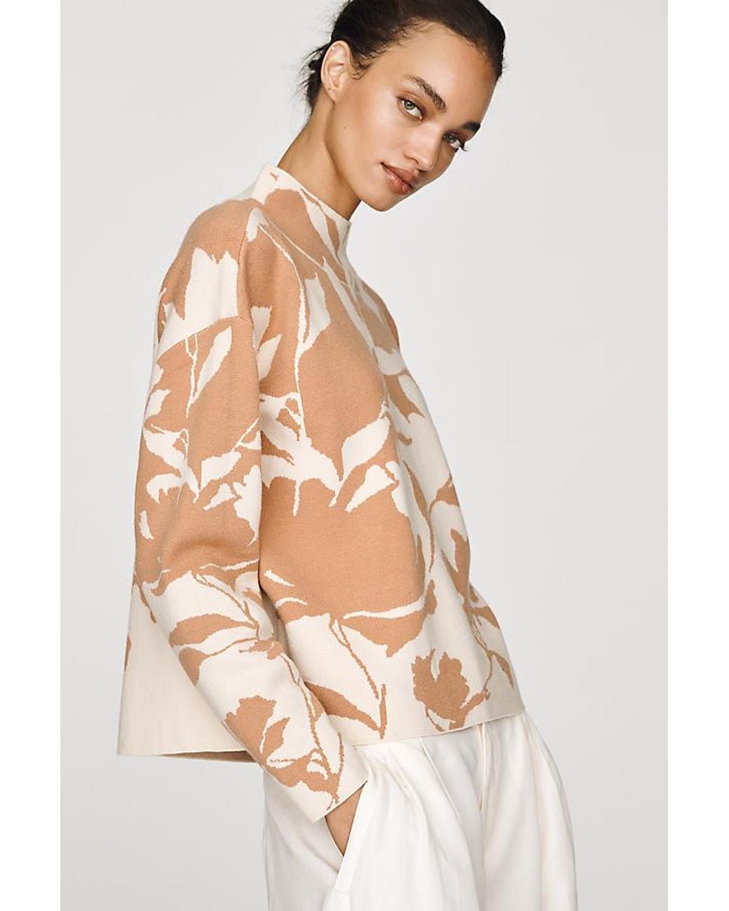 Maeve Natural Carys Mock-Neck Jumper