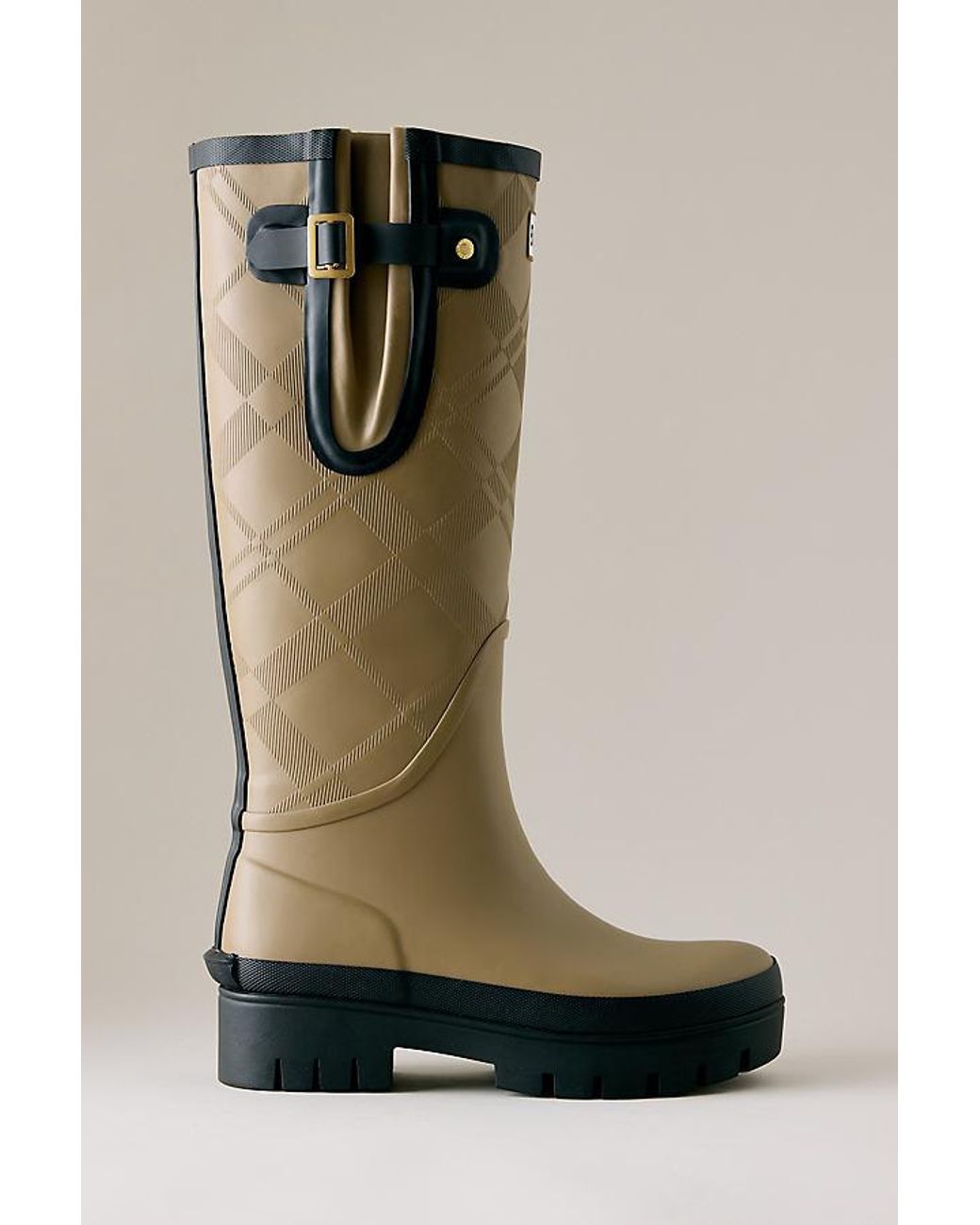 Barbour Green Leighton Tartan Wellington Boots