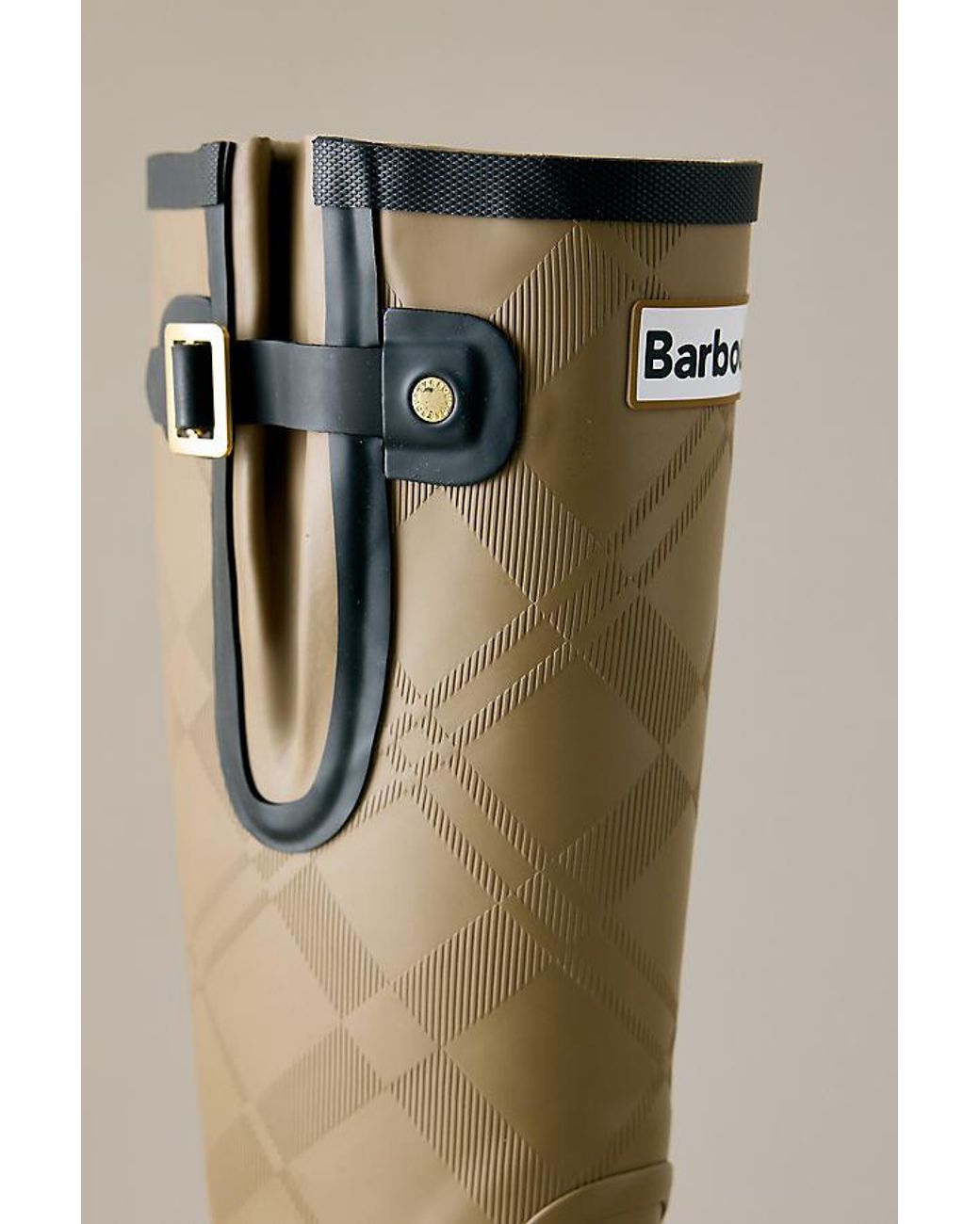 Barbour Green Leighton Tartan Wellington Boots
