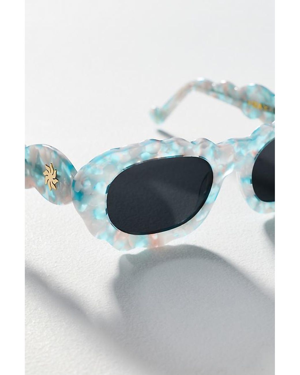 I-SEA X Celandine Cloud 9 Check Oval Sunglasses in Blue  display picture 1