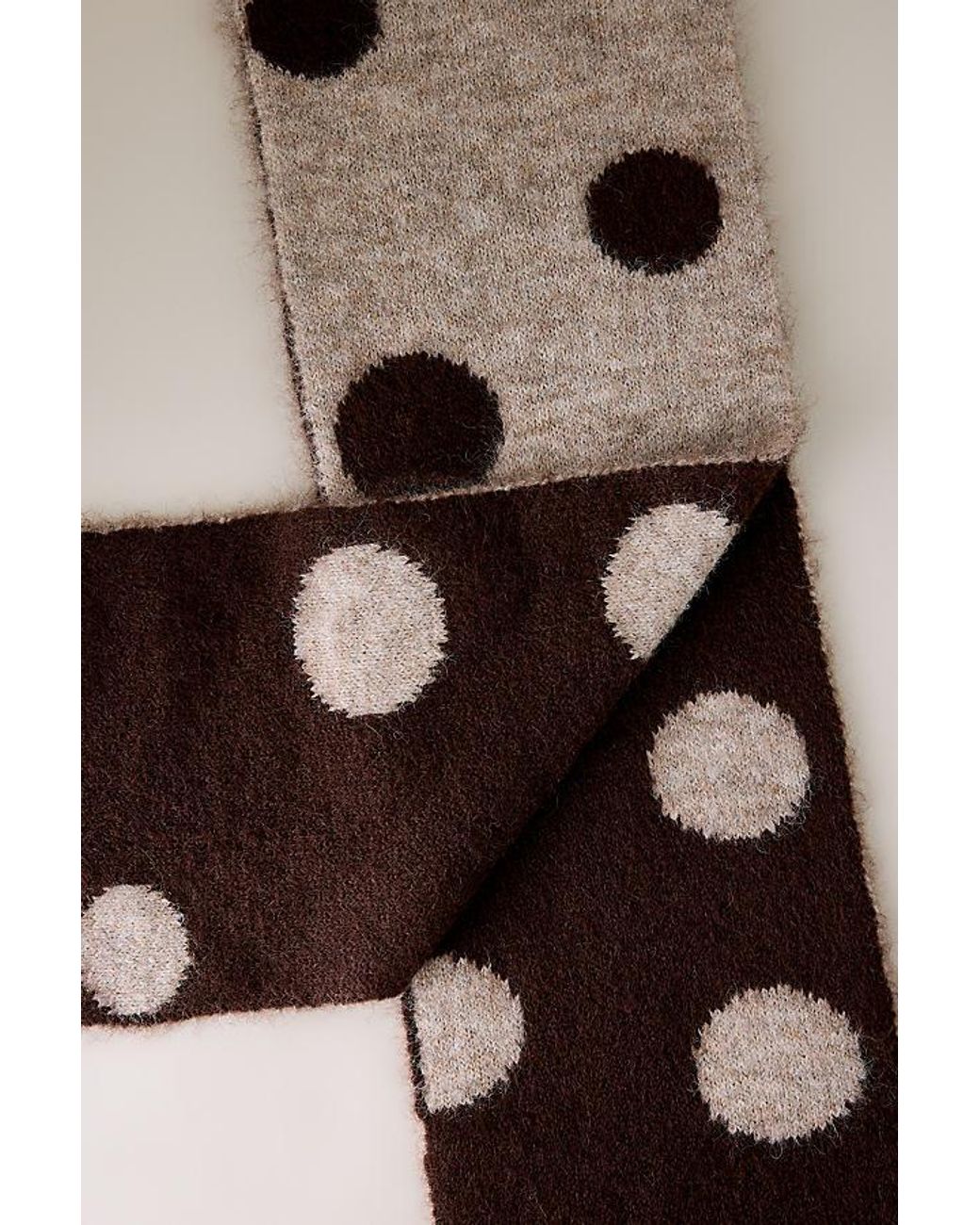 By Anthropologie Brown Polka Dot Scarf