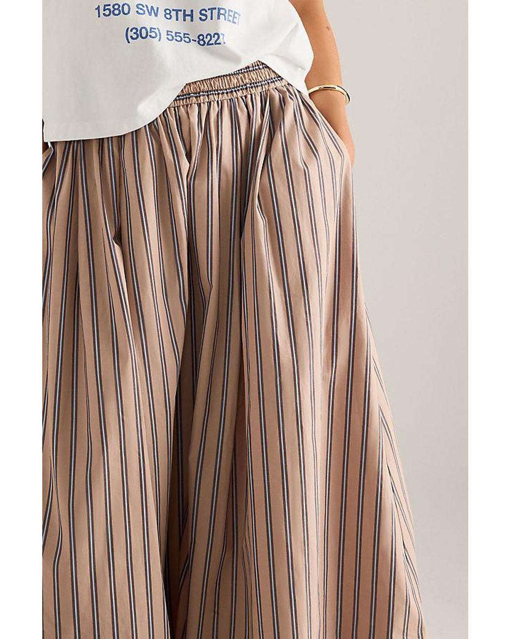 By Anthropologie Natural Bubble Hem Midi Skirt
