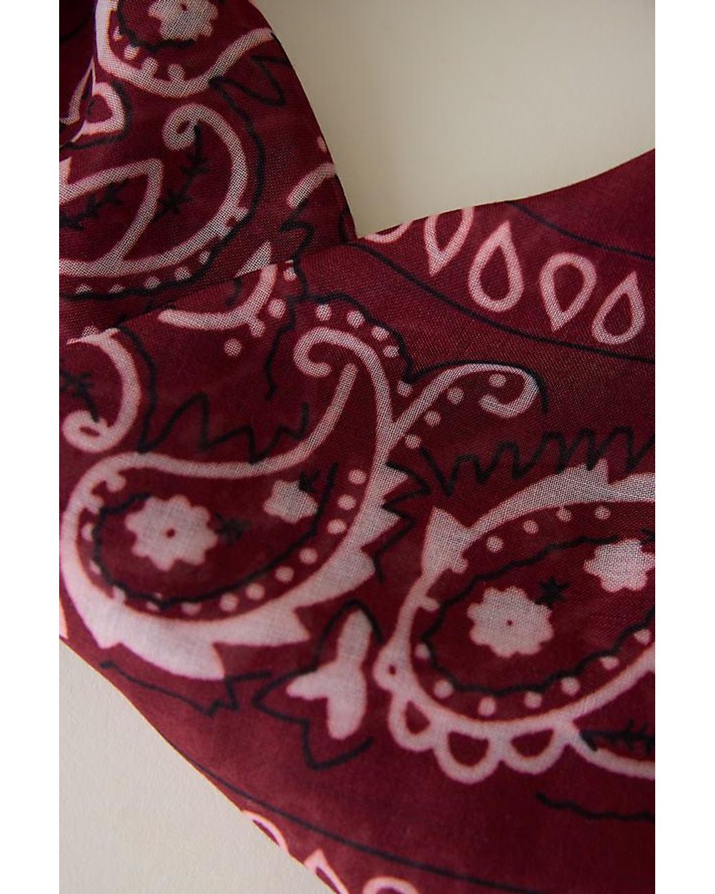 Anthropologie Red Cotton Bandana Headscarf