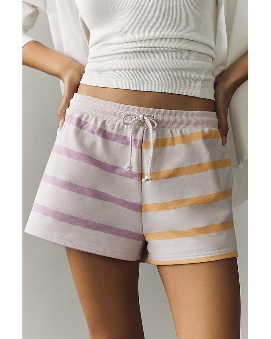 Daily Practice Gray Cotton Colourblock Shorts