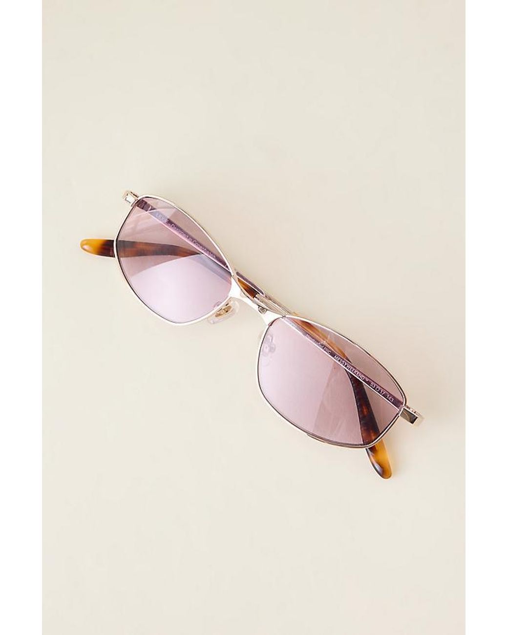 Messyweekend Natural Lexie Slim Metal Sunglasses