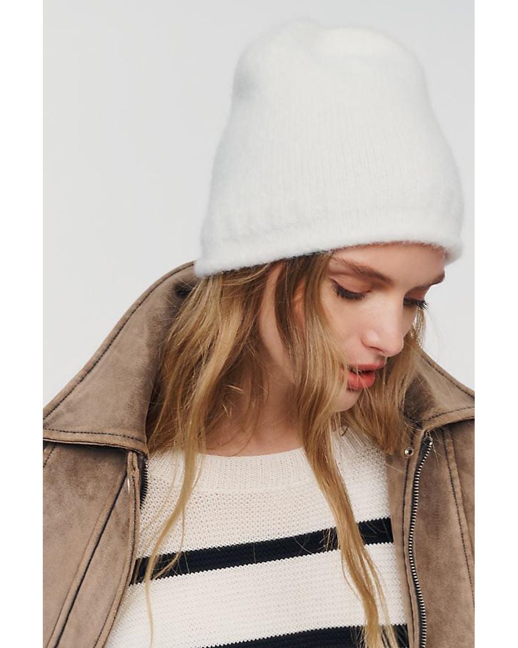 By Anthropologie White Cuffless Beanie