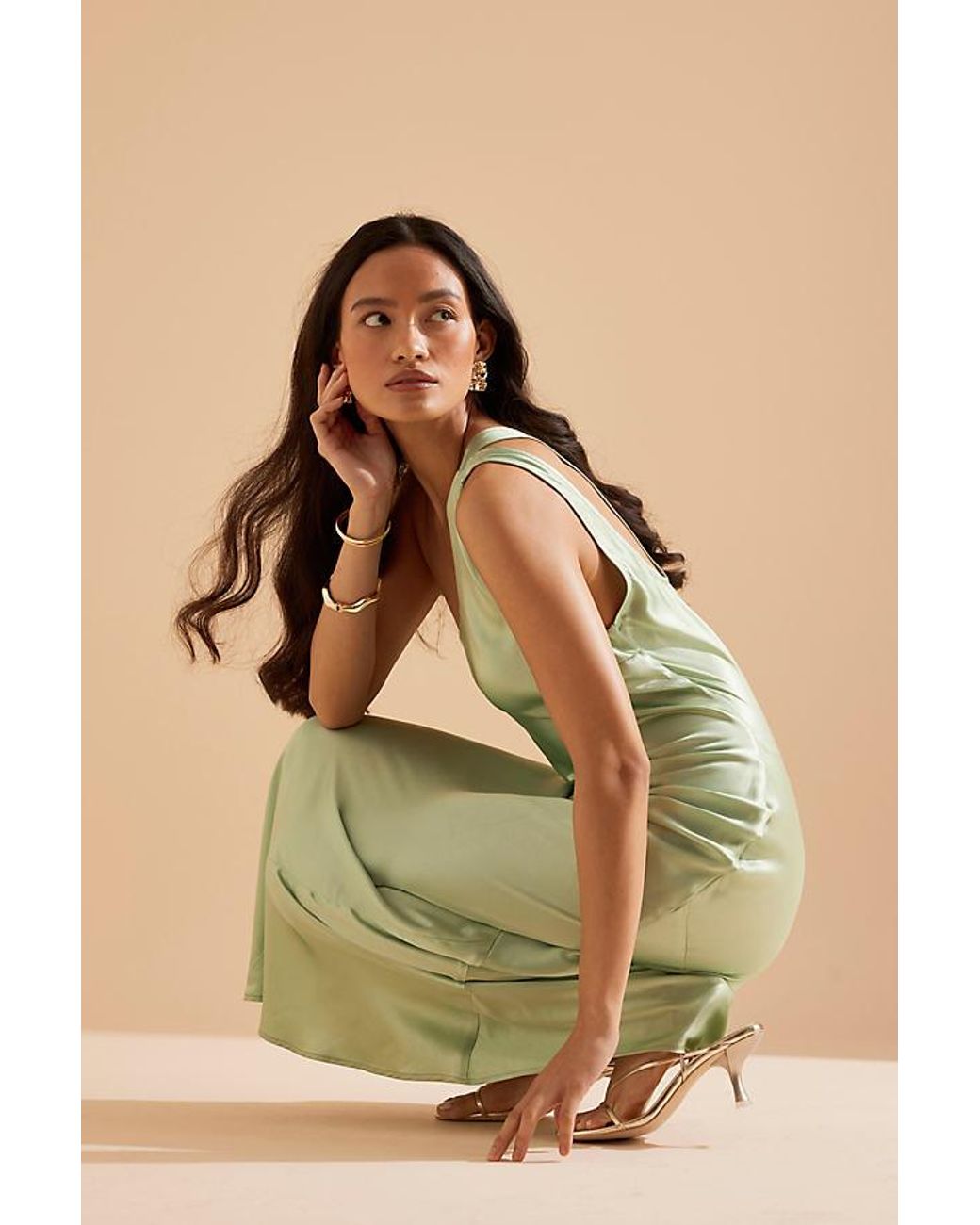 anthropologie green slip dress Anthropologie | Dresses | Nwteugenia Fernandez X Anthropologie Emerald Convertiblesleeve Slip Dress L