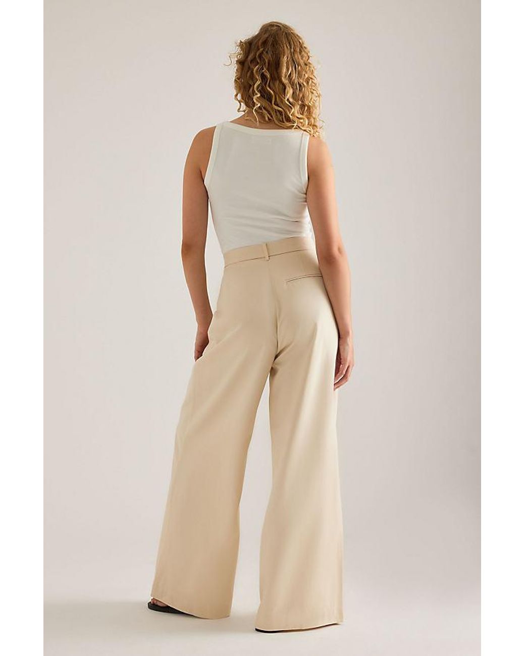 Odd Muse Natural Cotton Mix Wide-Leg Trousers