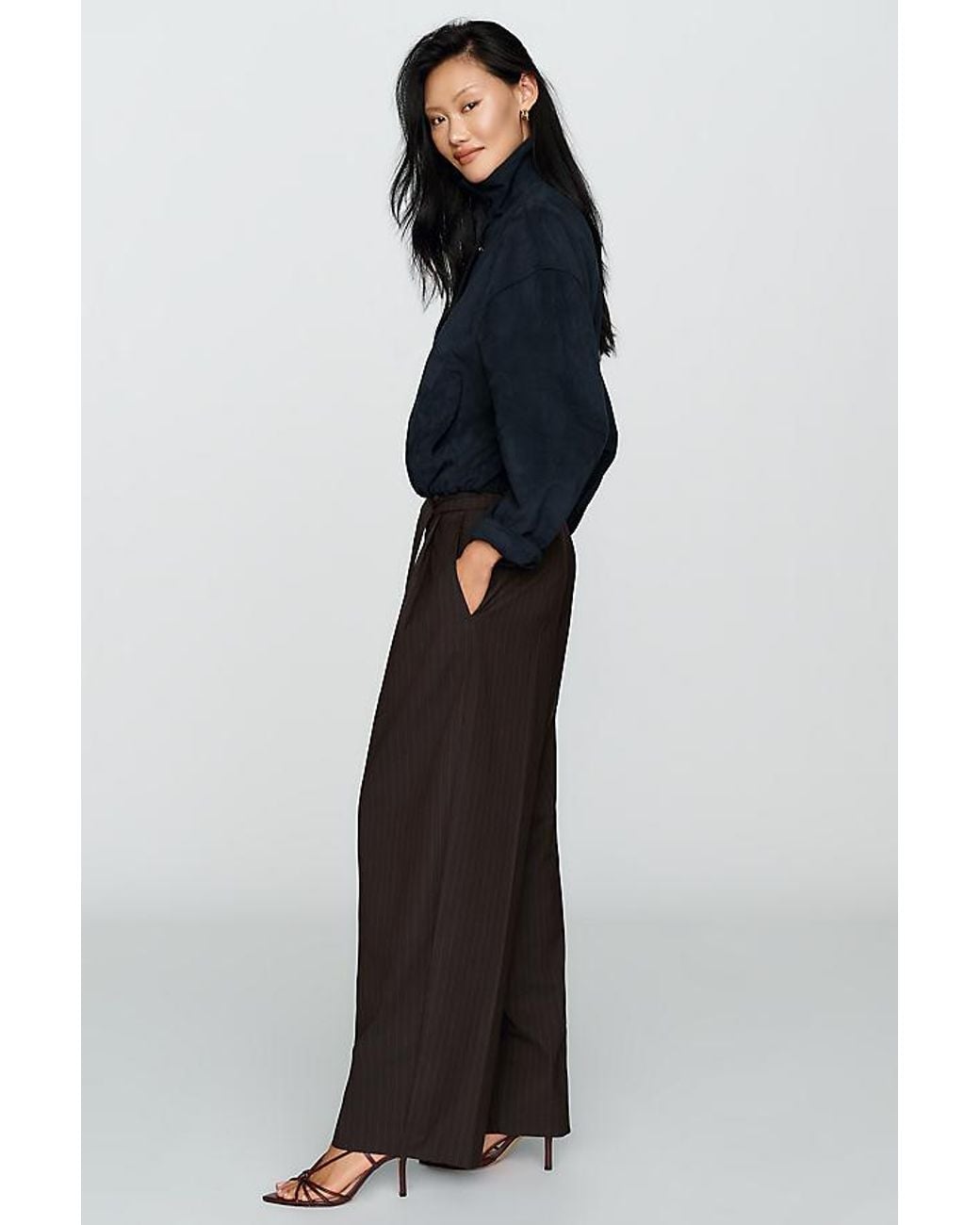 By Anthropologie Multicolor Button-Waist Tailored Trousers