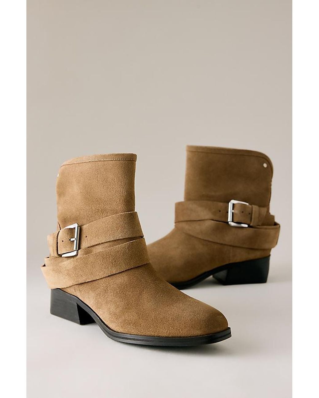 Bronx Brown Brodey Buckle Leather Ankle Boots