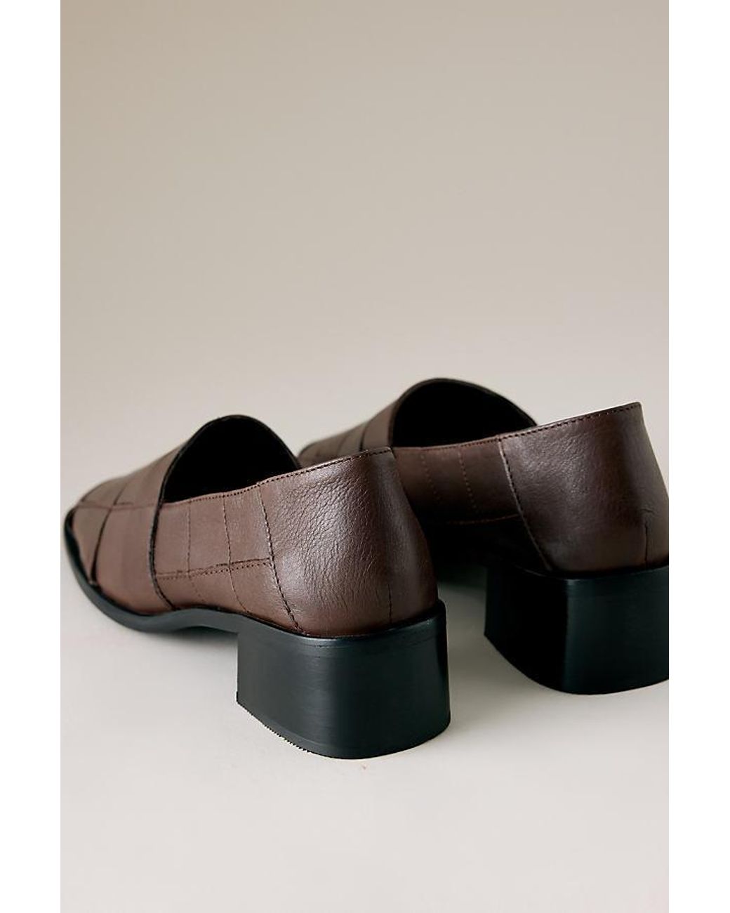 By Anthropologie Brown Woven Casual Pump Heels