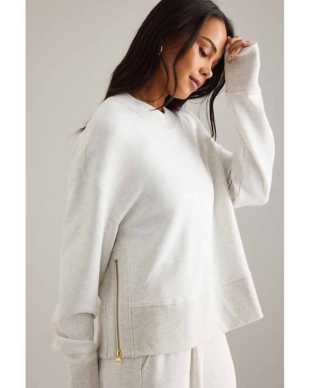 Varley Gray Philippe Crop Sweatshirt