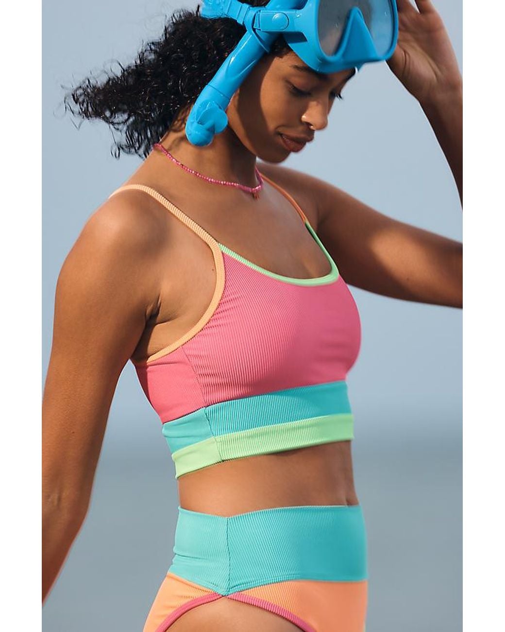 Beach Riot Blue Eva Bikini Top