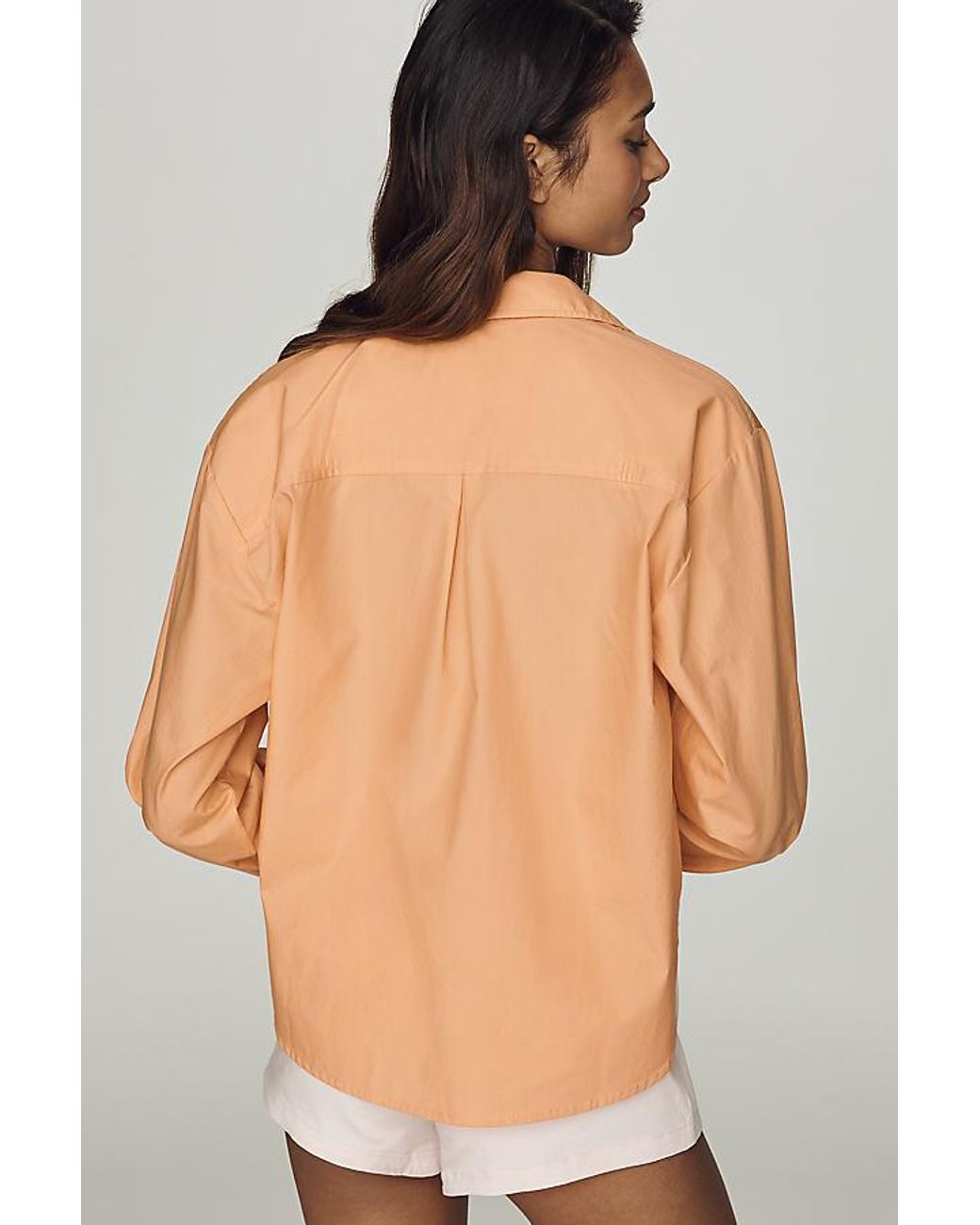 Maeve Orange Novelty Shrunken Bennet Buttondown Shirt By